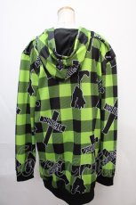 画像2: 【SALE】NieR CLOTHING / クロスpt CHECKERED パーカー F イエローグリーン Y-24-12-21-075-PU-TO-SZ-ZT307 (2)