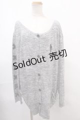 NieR Clothing / 刺繍カーディガン F グレー Y-24-12-21-082-PU-TO-SZ-ZS