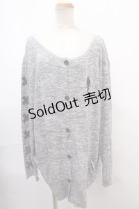 NieR Clothing / 刺繍カーディガン F グレー Y-24-12-21-082-PU-TO-SZ-ZS