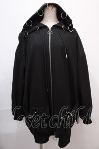 LISTEN FLAVOR / ハーネスベルト付パラシュートフードブルゾン F ブラック Y-24-12-21-087-PU-JA-SZ-ZT098