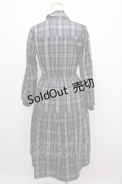 画像2: 【SALE】axes femme / バラ刺繍ボウタイチェックワンピース M 黒 Y-24-12-21-148-AX-OP-SZ-ZT124