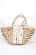 axes femme / はしごレース使いかごバッグ  ベージュ Y-24-12-21-031-AX-BG-SZ-ZI