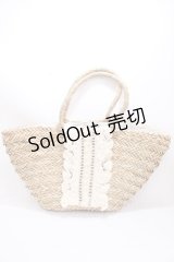 axes femme / はしごレース使いかごバッグ  ベージュ Y-24-12-21-031-AX-BG-SZ-ZI