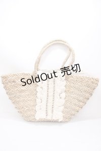 axes femme / はしごレース使いかごバッグ  ベージュ Y-24-12-21-031-AX-BG-SZ-ZI