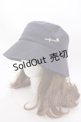 axes femme / ロゴ刺繍入UVバケハ  紺 Y-24-12-21-034-AX-TO-AS-ZY