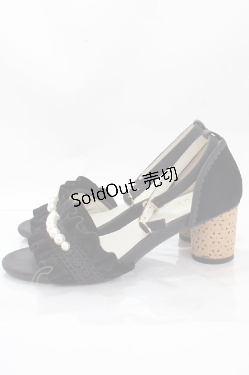 画像2: 【SALE】axes femme / ベロアフリルシューズ M 黒 Y-24-12-21-041-AX-SH-AS-ZTK005 (2)