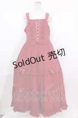 metamorphose / 【プラスサイズ】レースアップロングティアードジャンパースカート  アカ Y-24-12-23-050-ME-OP-SZ-ZS