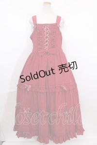 metamorphose / 【プラスサイズ】レースアップロングティアードジャンパースカート  アカ Y-24-12-23-050-ME-OP-SZ-ZS