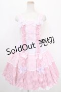 Angelic Pretty / ギンガム配色肩リボンジャンパースカート  ラベンダー Y-24-12-23-056-AP-OP-SZ-ZY