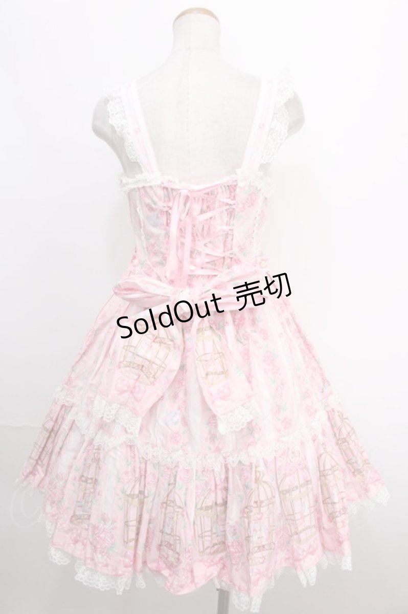画像2: Angelic Pretty / 小鳥たちのシンフォニアジャンパースカート  ピンク Y-24-12-23-059-AP-OP-SZ-ZY (2)
