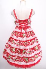 画像2: Angelic Pretty / いちごミルフィーユジャンパースカート  赤 Y-24-12-25-044-AP-OP-SZ-ZY (2)