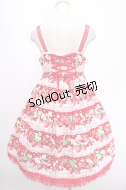画像2: Angelic Pretty / いちごミルフィーユジャンパースカート  赤 Y-24-12-25-044-AP-OP-SZ-ZY