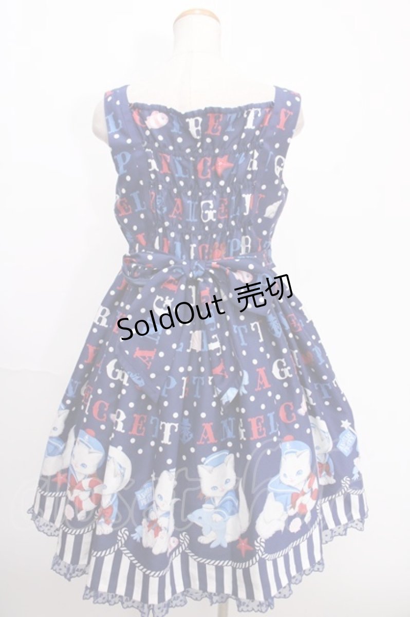 画像2: Angelic Pretty / Sailor Marine Kittenジャンパースカート  紺 Y-24-12-25-048-AP-OP-SZ-ZY (2)