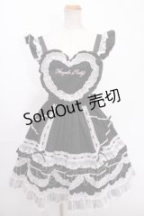 Angelic Pretty / Heart胸あて付スカート(無地)  黒×ピンク Y-24-12-25-051-AP-SK-SZ-ZY