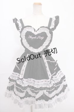 画像1: Angelic Pretty / Heart胸あて付スカート(無地)  黒×ピンク Y-24-12-25-051-AP-SK-SZ-ZY