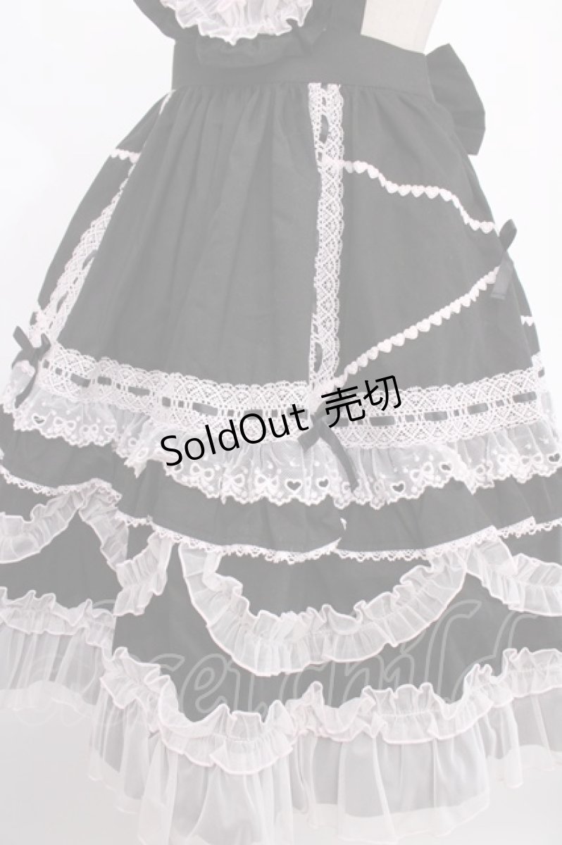 画像4: Angelic Pretty / Heart胸あて付スカート(無地)  黒×ピンク Y-24-12-25-051-AP-SK-SZ-ZY (4)