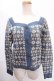 画像1: axes femme NOSTALGIE / ジャガードニットカーディガン  ブルー Y-24-12-28-049-AX-TO-AS-ZT306 (1)