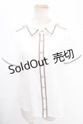 Amavel / ロゴリボンネクタイシャツブラウス  茶 Y-24-12-28-007-CA-BL-SZ-ZS