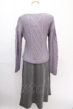 画像2: axes femme / ニット切換ワンピース  ラベンダー Y-24-12-28-084-AX-OP-SZ-ZT020