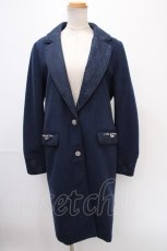 画像1: 【SALE】axes femme / レース襟チェスターコート  紺 Y-24-12-28-105-AX-CO-AS-ZTC047 (1)