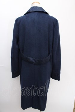 画像2: axes femme / レース襟チェスターコート  紺 Y-24-12-28-105-AX-CO-AS-ZT-C047