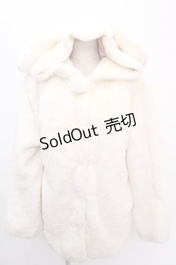 画像1: Honey Cinnamon / COATうさ耳ファーコート  オフ Y-24-12-28-113-LO-CO-AS-ZT-C061