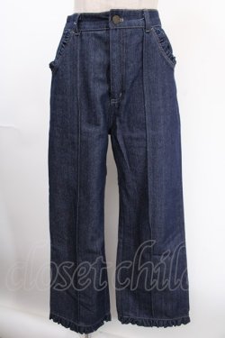 画像1: axes femme POETIQUE / フリルディテールパンツ M インディゴ Y-24-12-28-117-AX-PA-SZ-OS