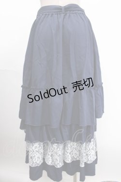 画像2: axes femme / レース使いティアードスカート F 紺 Y-24-12-28-128-AX-SK-SZ-OS