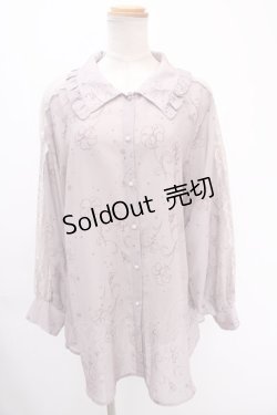 画像1: axes femme POETIQUE / リリー柄オーバーシアーシャツ M ピンク Y-24-12-28-020-AX-TO-SZ-OS