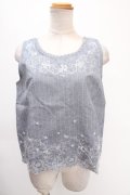 axes femme / ストライプ刺繍入りセットアップ M グレー Y-24-12-28-024-AX-OP-SZ-ZI