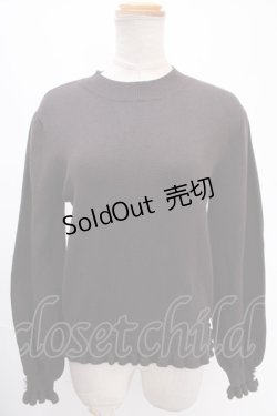 画像1: axes femme / あぜフリルニットプルオーバー  黒 Y-24-12-28-030-AX-TO-AS-ZT321