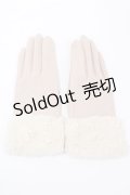 axes femme / 雪柄刺繍手袋  ベージュ Y-24-12-29-012-AX-ZA-SZ-ZT273