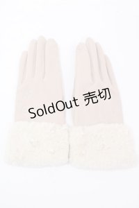 axes femme / 雪柄刺繍手袋  ベージュ Y-24-12-29-012-AX-ZA-SZ-ZT273