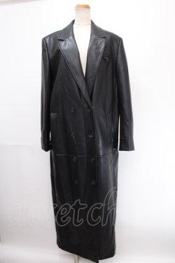 画像1: Melt the lady / leather like trench coat F ブラック Y-24-12-29-050-PU-CO-SZ-ZT-C034