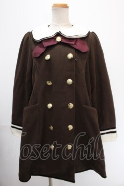 画像1: Amavel / Wボタン丸襟コート F ブラウン Y-25-01-01-054-CA-CO-SZ-ZT-C047