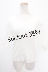 axes femme / 立体レース袖ニットプルオーバー M キナリ Y-25-01-01-063-AX-TO-SZ-OS