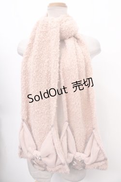 画像1: axes femme / リボンファーマフラー  淡ピンク Y-25-01-01-011-AX-ZA-SZ-ZT-K009