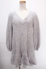axes femme /ニットチュニック  ブルーグレー Y-25-01-01-068-AX-OP-AS-ZT361