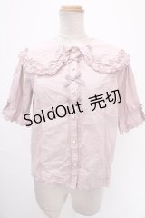 axes femme kawaii / 半袖丸襟コットンブラウス M ピンク Y-25-01-01-074-AX-BL-SZ-ZY