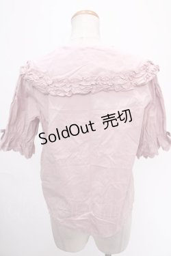 画像2: axes femme kawaii / 半袖丸襟コットンブラウス M ピンク Y-25-01-01-074-AX-BL-SZ-ZY