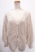 axes femme / ボリューム袖ニットカーデ  キナリ Y-25-01-01-099-AX-TO-SZ-ZT378