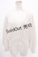 axes femme / ボリューム袖ニットカーデ  キナリ Y-25-01-01-099-AX-TO-SZ-ZT378