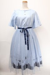 axes femme / ピーター・パン/プリントワンピース F サックス Y-25-01-01-137-AX-OP-SZ-ZI