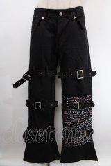 KEYSTATION THE U.K / ベルト付きパンツ 78 ブラック Y-25-01-01-167-PU-PA-SZ-ZT070