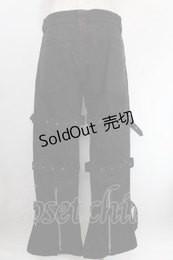 画像2: KEYSTATION THE U.K / ベルト付きパンツ 78 ブラック Y-25-01-01-167-PU-PA-SZ-ZT070