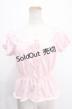 画像1: metamorphose / シャーリングニットブラウス  ピンク Y-25-01-10-069-ME-TO-SZ-ZY
