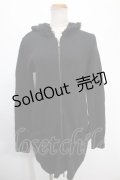 BPN / ニットロングパーカー  黒 Y-25-01-10-083-GO-TO-SZ-ZT097