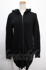 BPN / ニットロングパーカー  黒 Y-25-01-10-083-GO-TO-SZ-ZT097