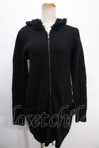 BPN / ニットロングパーカー  黒 Y-25-01-10-083-GO-TO-SZ-ZT097