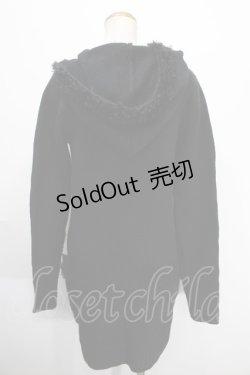画像2: BPN / ニットロングパーカー  黒 Y-25-01-10-083-GO-TO-SZ-ZT097